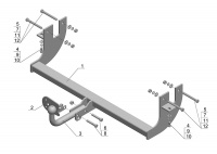 Фаркоп KI 23 для KIA Picanto  2011-2017, Автос, нагрузка 750/50 кг. БЕЗ подрезки бампера от магазина ФаркопРос